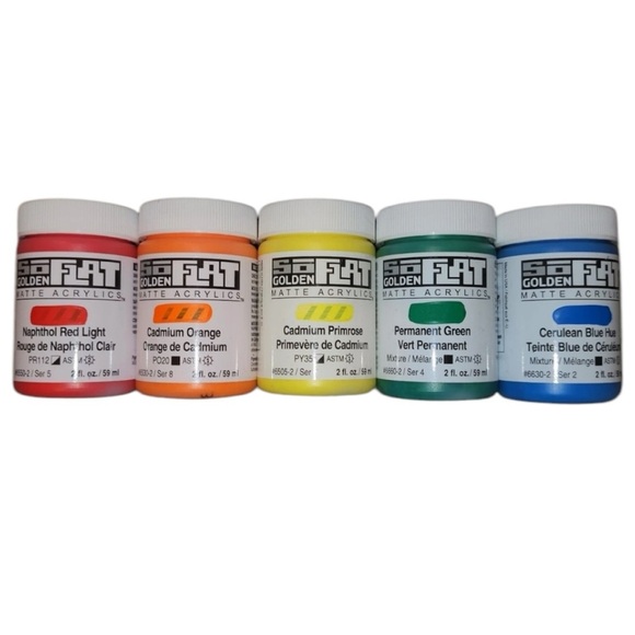 Lot of 15 Golden SoFlat Matte Acrylic 2 oz Paint Jars NEW - Picture 2 of 4